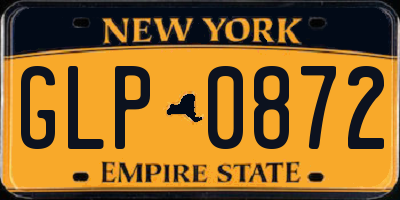 NY license plate GLP0872