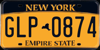 NY license plate GLP0874