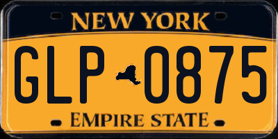 NY license plate GLP0875