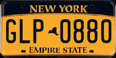 NY license plate GLP0880