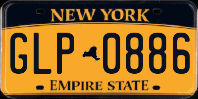 NY license plate GLP0886