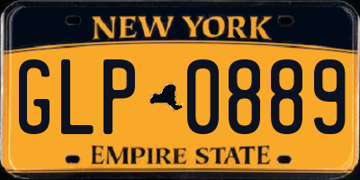 NY license plate GLP0889