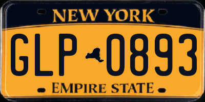 NY license plate GLP0893