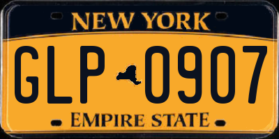 NY license plate GLP0907