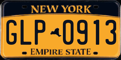 NY license plate GLP0913