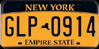 NY license plate GLP0914