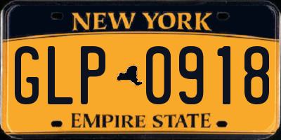 NY license plate GLP0918