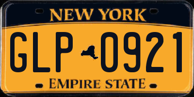 NY license plate GLP0921