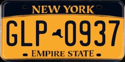 NY license plate GLP0937