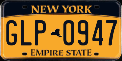 NY license plate GLP0947