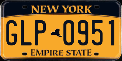 NY license plate GLP0951