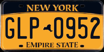 NY license plate GLP0952
