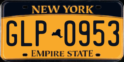 NY license plate GLP0953