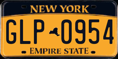 NY license plate GLP0954