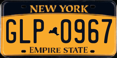 NY license plate GLP0967