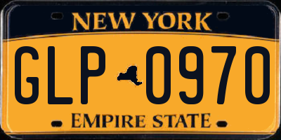 NY license plate GLP0970