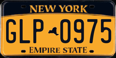 NY license plate GLP0975