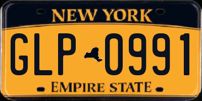 NY license plate GLP0991