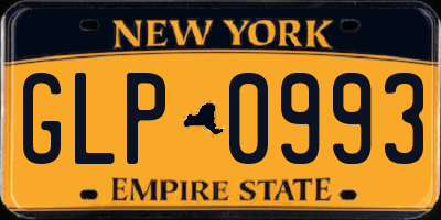 NY license plate GLP0993