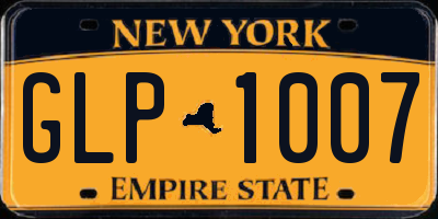 NY license plate GLP1007