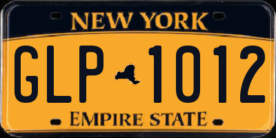 NY license plate GLP1012