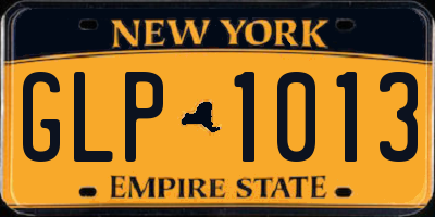 NY license plate GLP1013