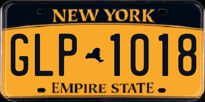 NY license plate GLP1018