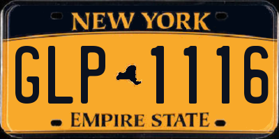 NY license plate GLP1116