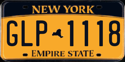 NY license plate GLP1118