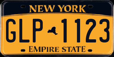 NY license plate GLP1123