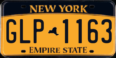 NY license plate GLP1163