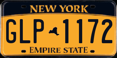 NY license plate GLP1172
