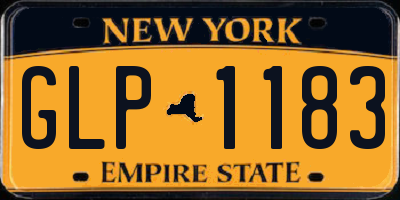 NY license plate GLP1183