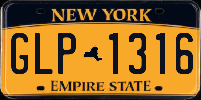 NY license plate GLP1316