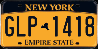 NY license plate GLP1418