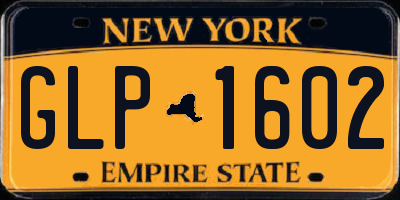 NY license plate GLP1602