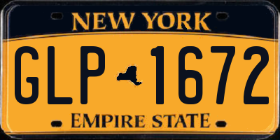 NY license plate GLP1672