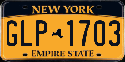 NY license plate GLP1703