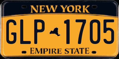 NY license plate GLP1705
