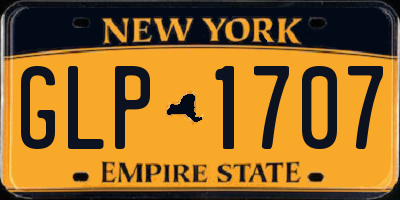 NY license plate GLP1707