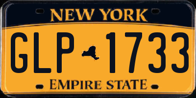 NY license plate GLP1733