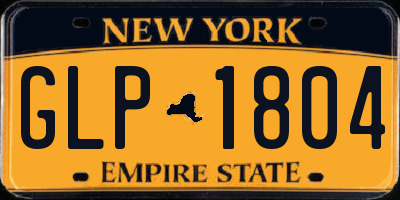 NY license plate GLP1804