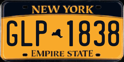 NY license plate GLP1838