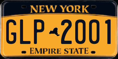 NY license plate GLP2001