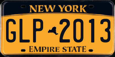 NY license plate GLP2013