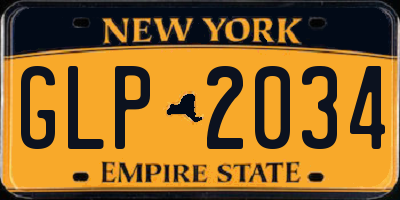 NY license plate GLP2034