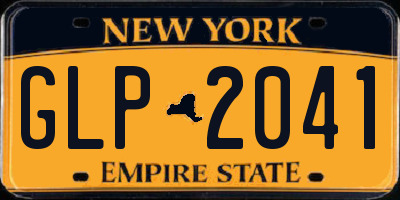 NY license plate GLP2041