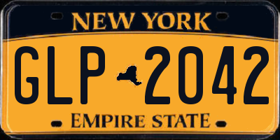 NY license plate GLP2042