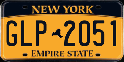 NY license plate GLP2051