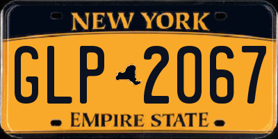 NY license plate GLP2067